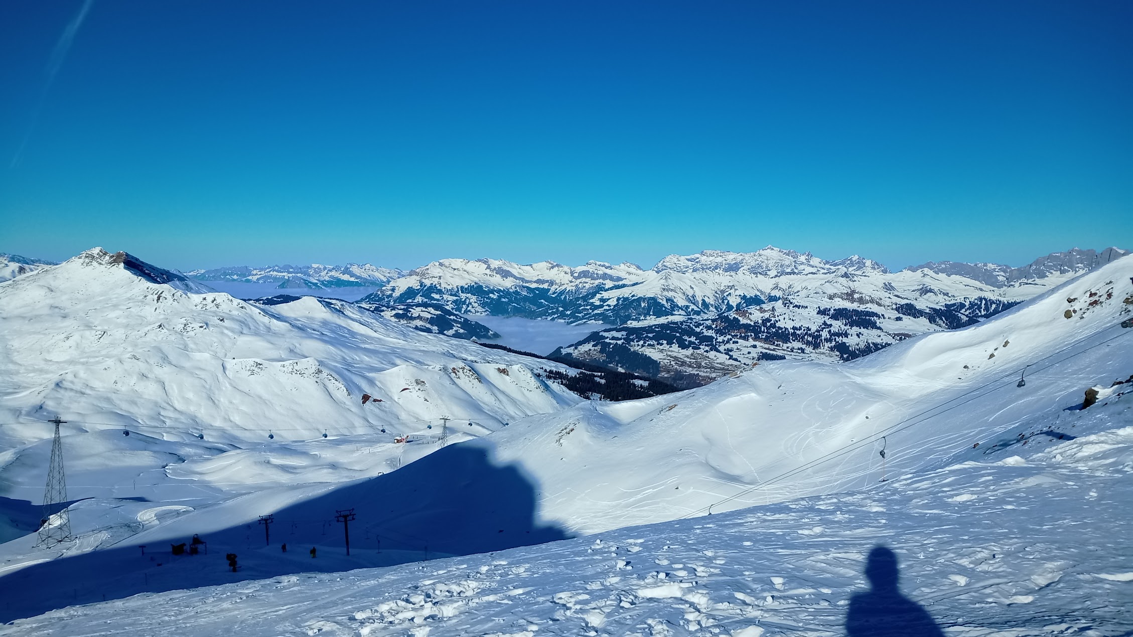 A beautiful view from skiing