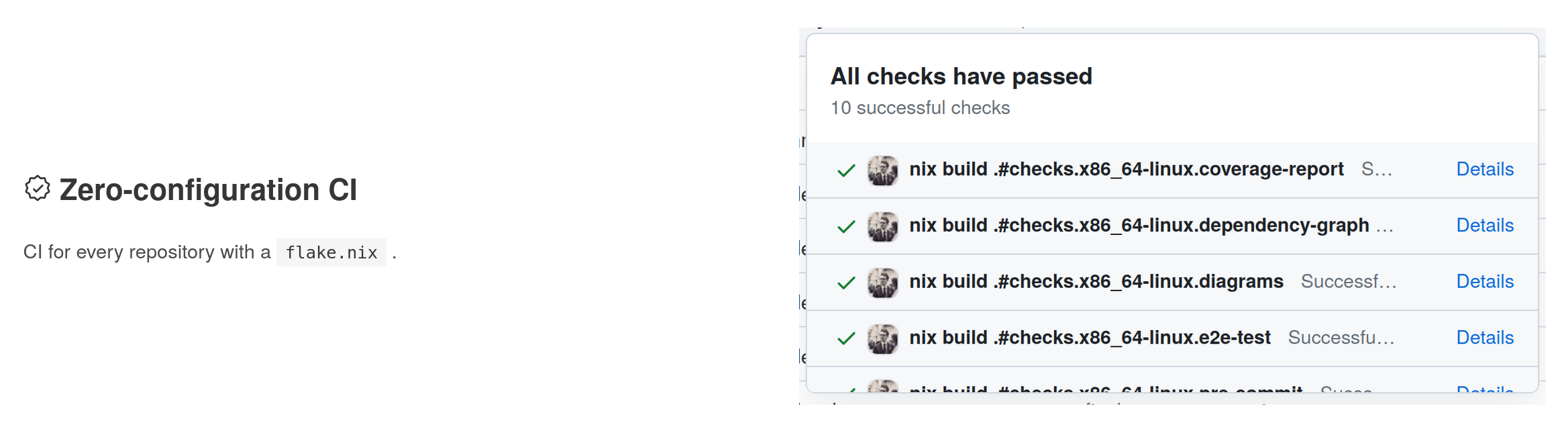 Nix CI Page Benefits