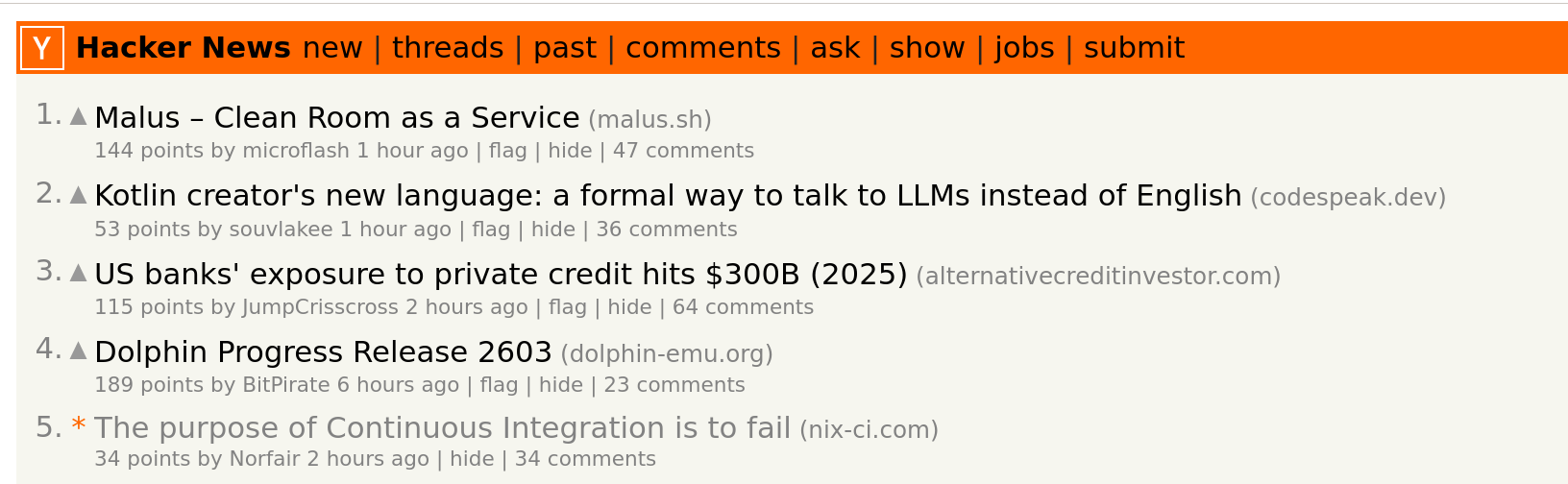 My post on the front page of hackernews