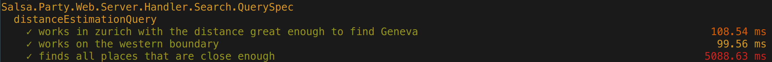 A normal report output for a sydtest test suite